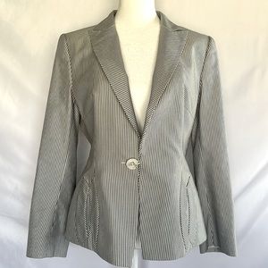 Escada womens’s navy blue and white striped blazer